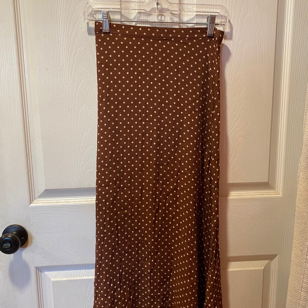 Reformation polka dot skirt